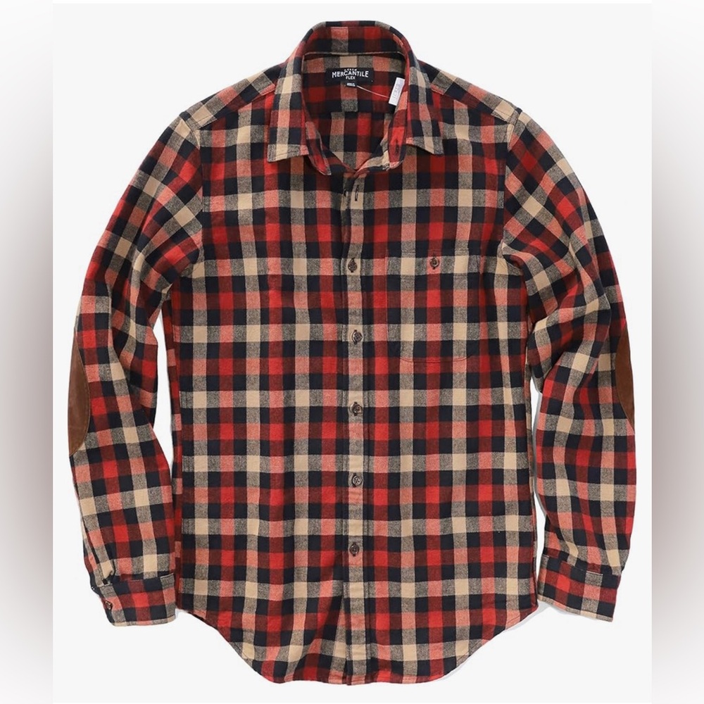 J. Crew black and red fleece with patch elbows SZ L
